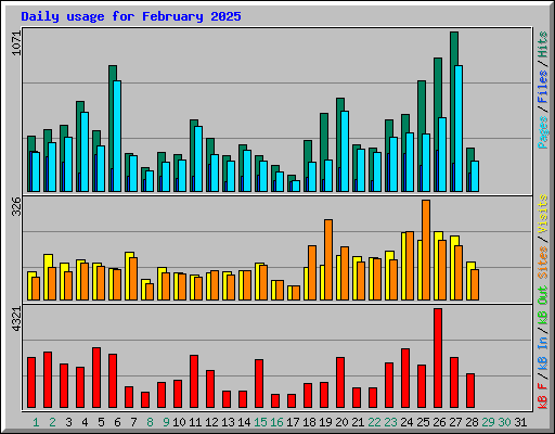 Daily usage for February 2025